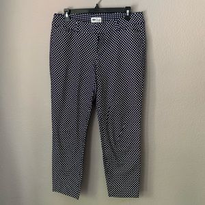 Old Navy Pixie Ankle Pants-Navy & White Polka Dot